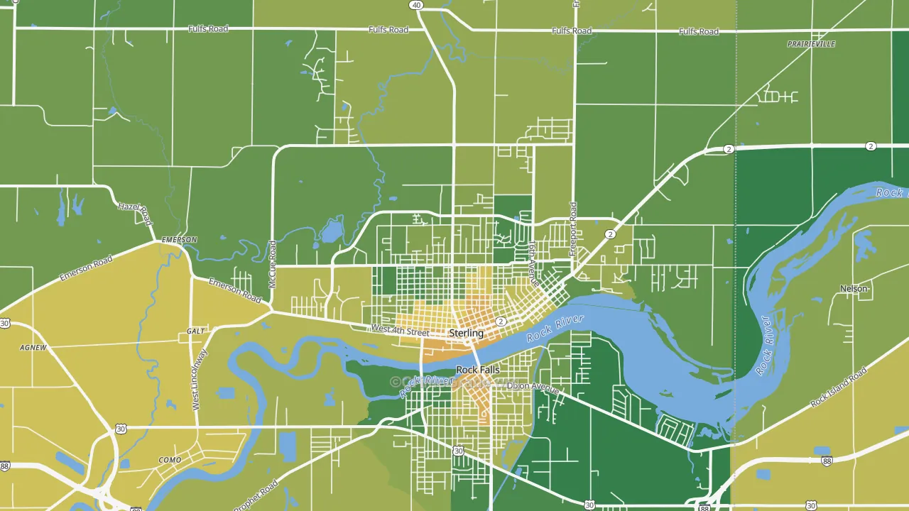 Sterling, IL Map of Murder Rates