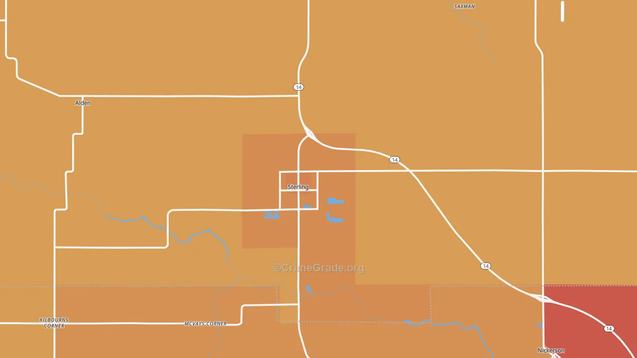 Sterling, KS Map of Murder Rates