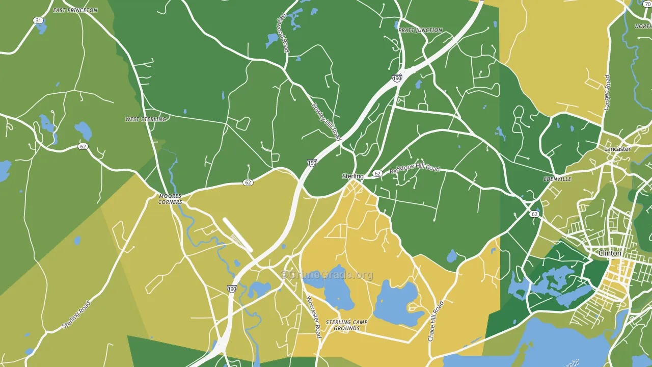 Sterling, MA Map of Murder Rates
