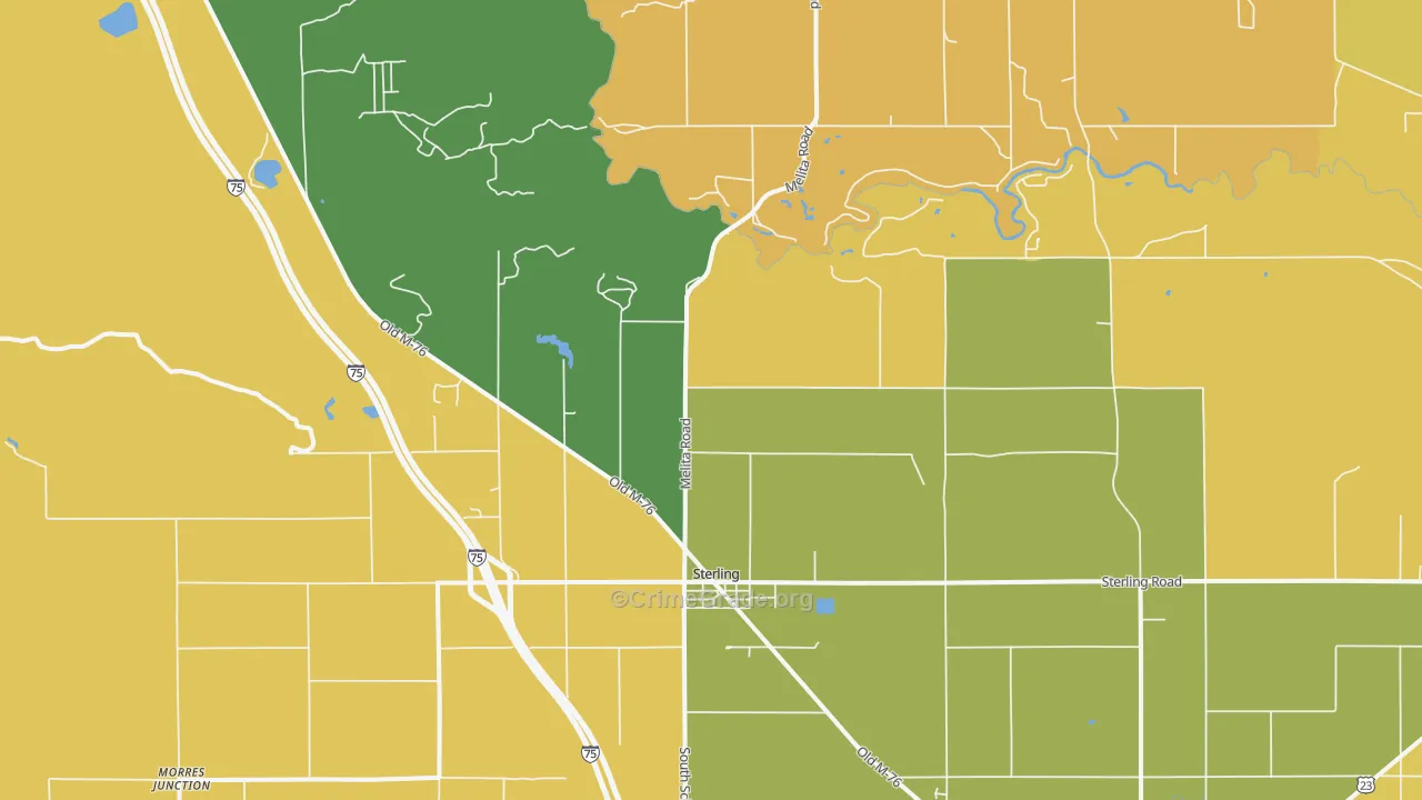Sterling, MI Map of Murder Rates