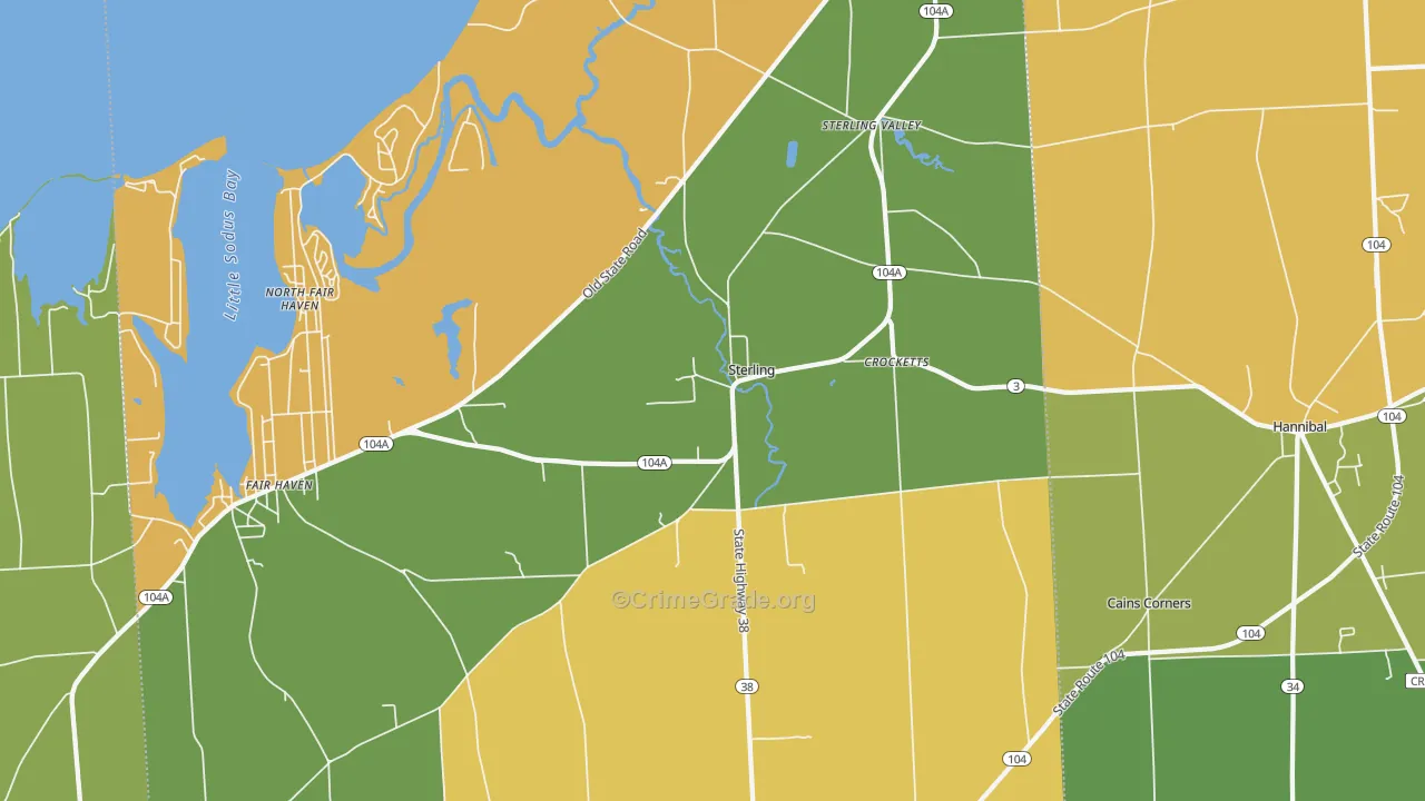Sterling, NY Map of Murder Rates
