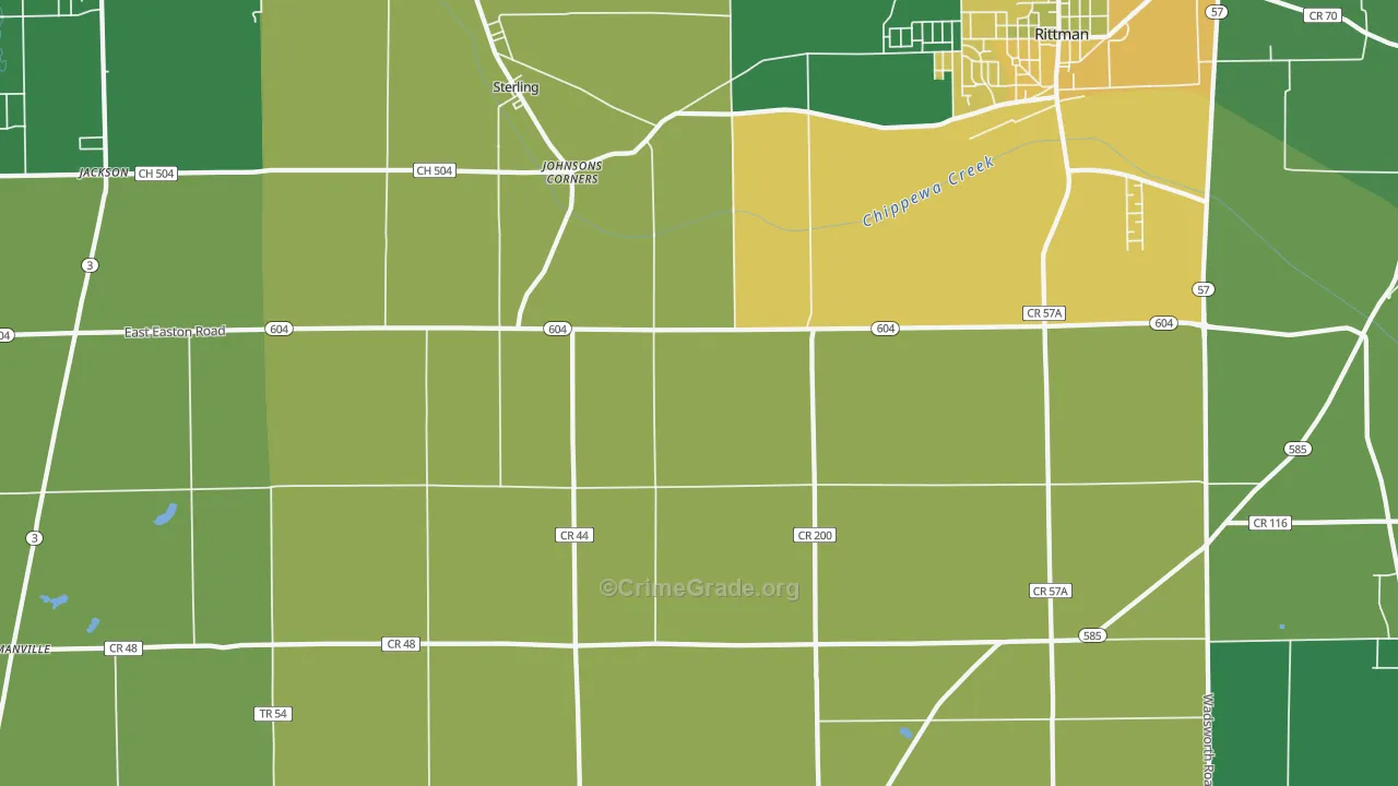 Sterling, OH Map of Murder Rates