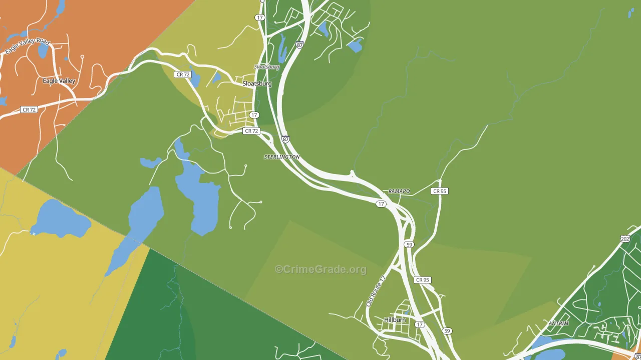 Sterlington, NY Map of Murder Rates