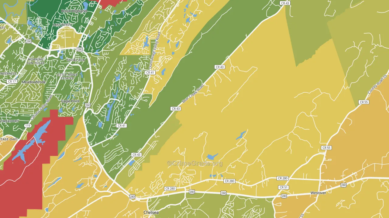 Sterrett, AL Map of Murder Rates