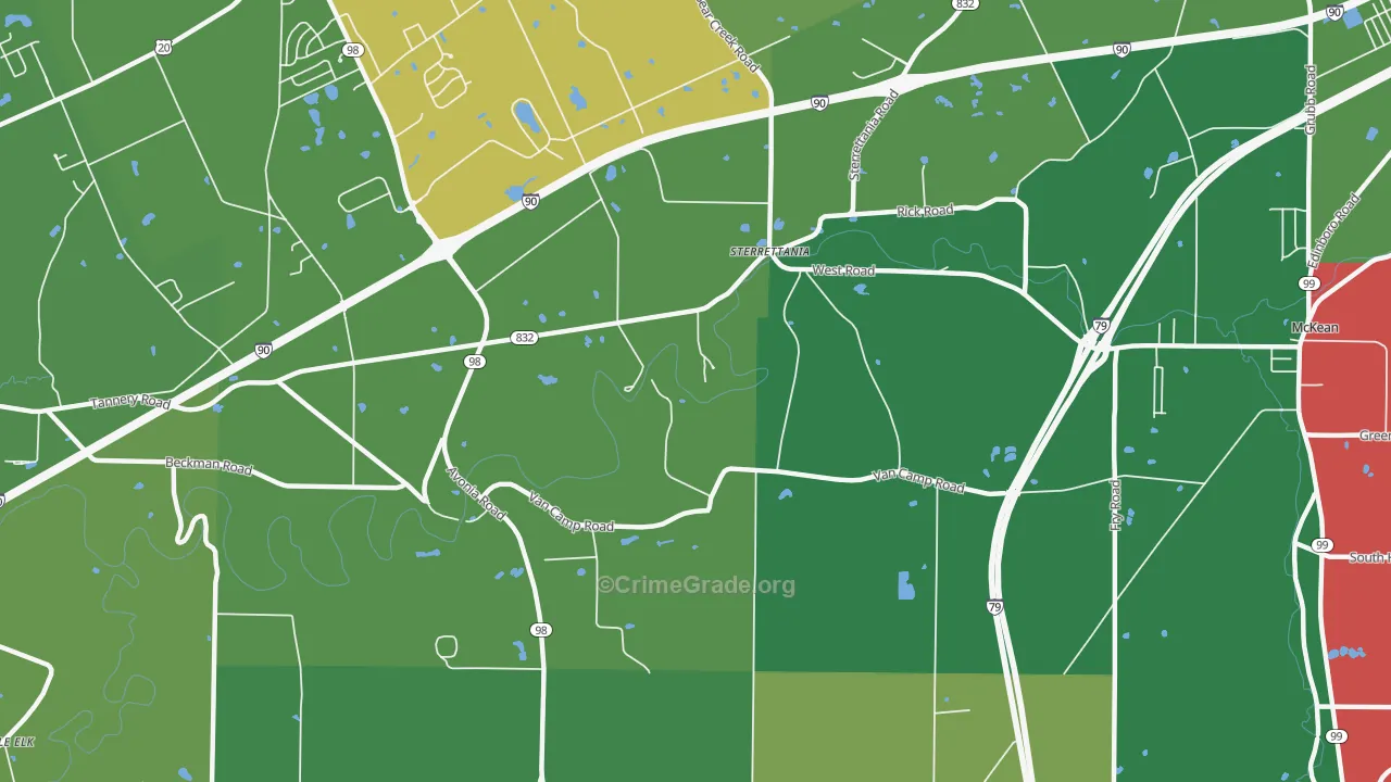 Sterrettania, PA Map of Murder Rates