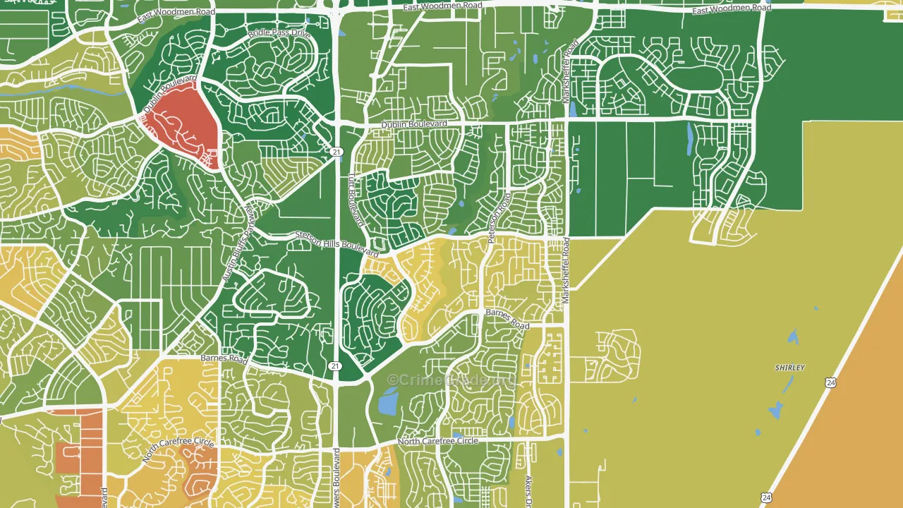 Stetson Hills, Colorado Springs, CO Map of Murder Rates