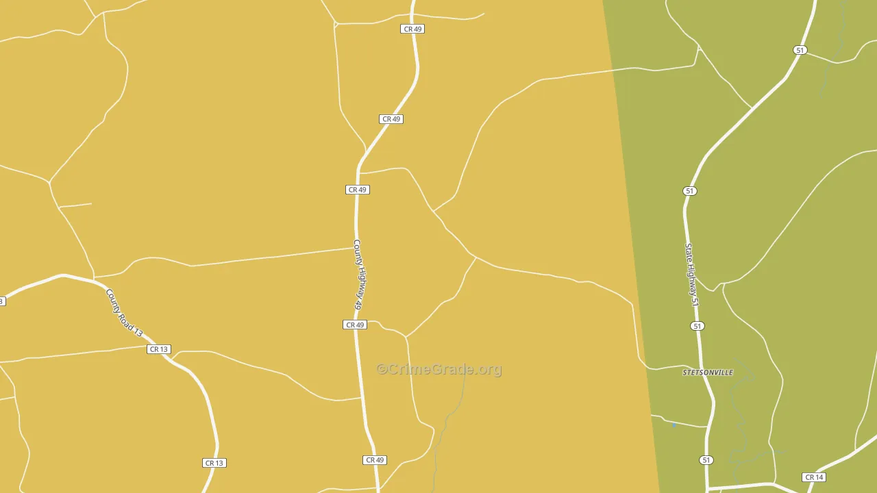 Stetsonville, NY Map of Murder Rates