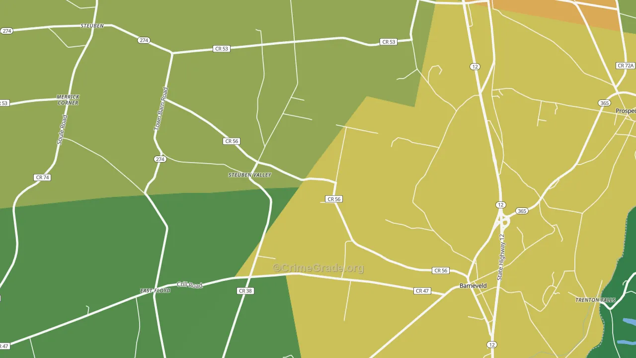 Steuben Valley, NY Map of Murder Rates