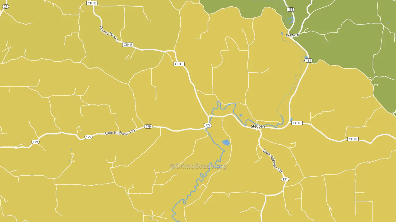 Steuben, WI Map of Murder Rates