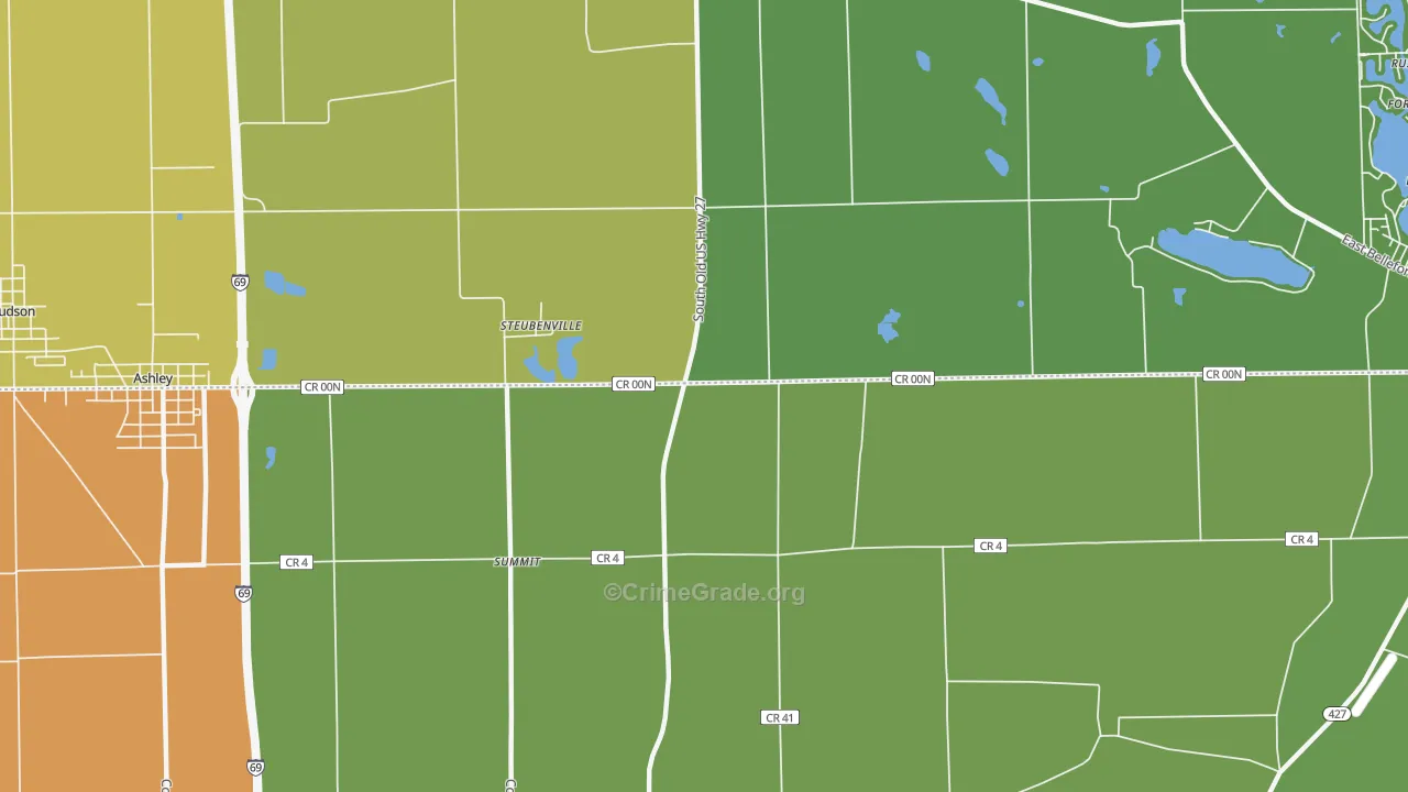 Steubenville, IN Map of Murder Rates