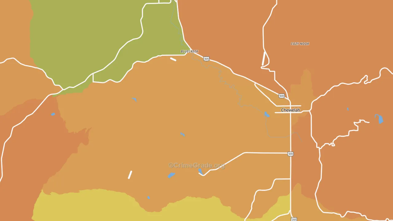Stevens County, WA Map of Murder Rates