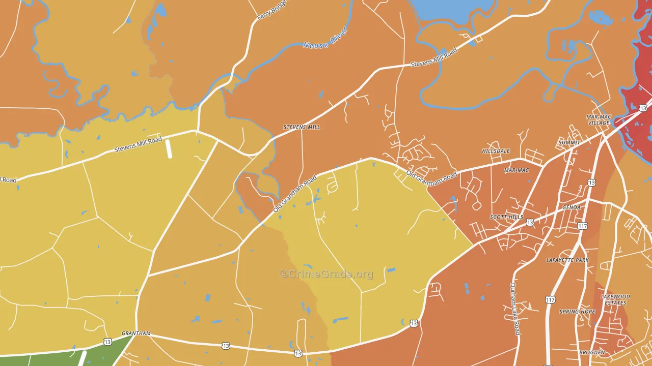 Stevens Mill, NC Map of Murder Rates