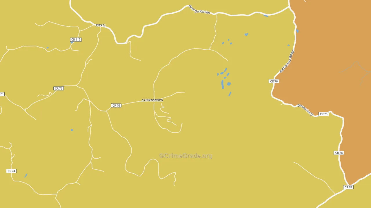 Stevensburg, WV Map of Murder Rates