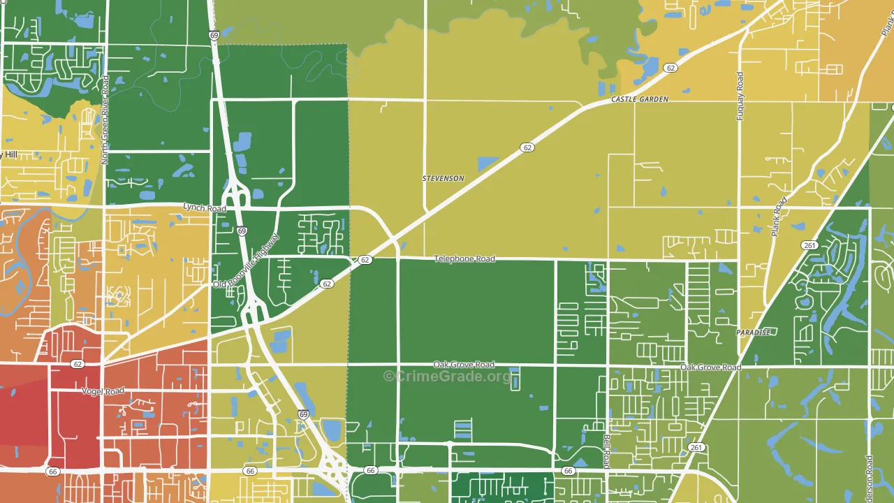 Stevenson, IN Map of Murder Rates