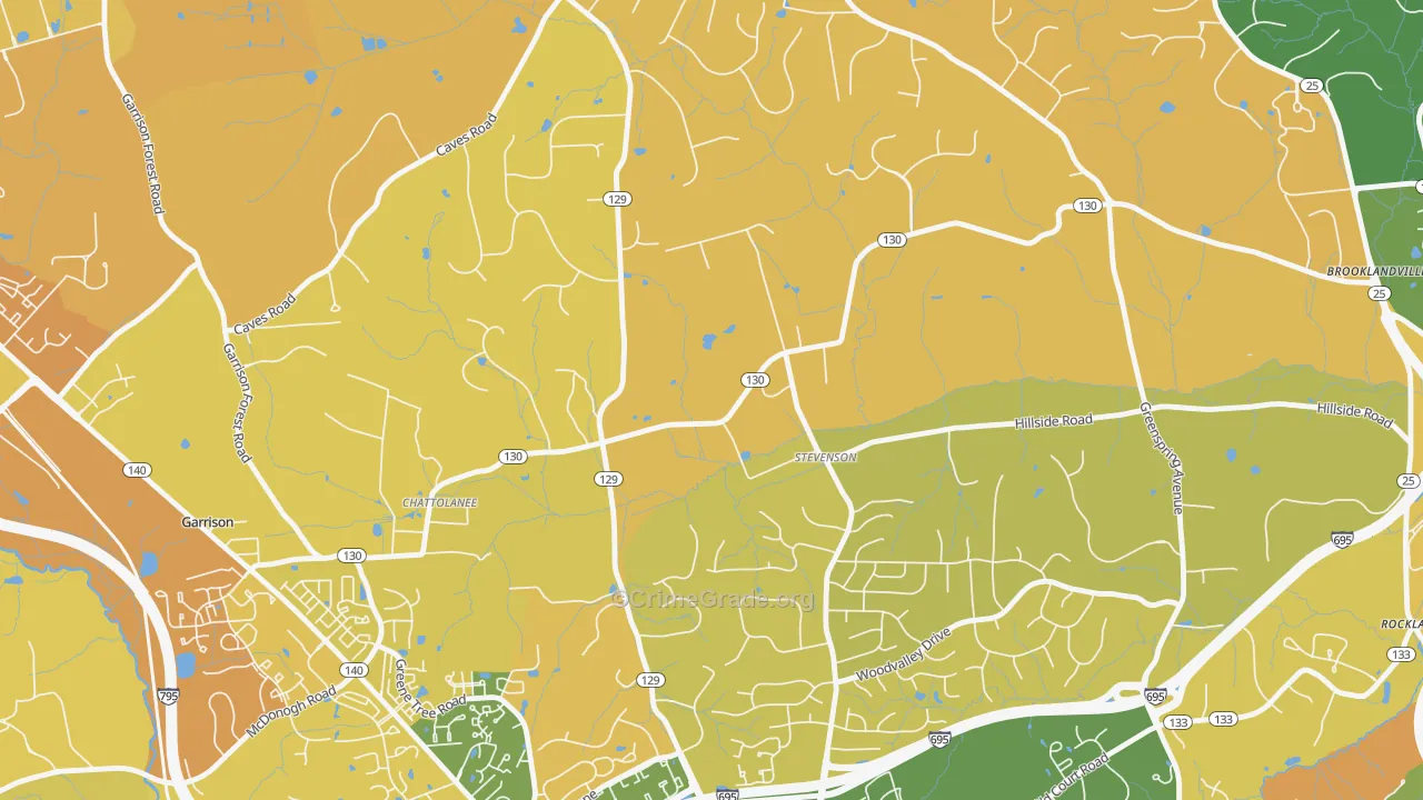 Stevenson, MD Map of Murder Rates