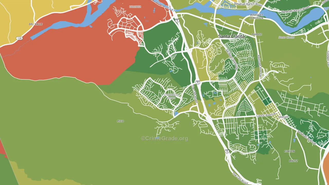 Stevenson Ranch, CA Map of Murder Rates