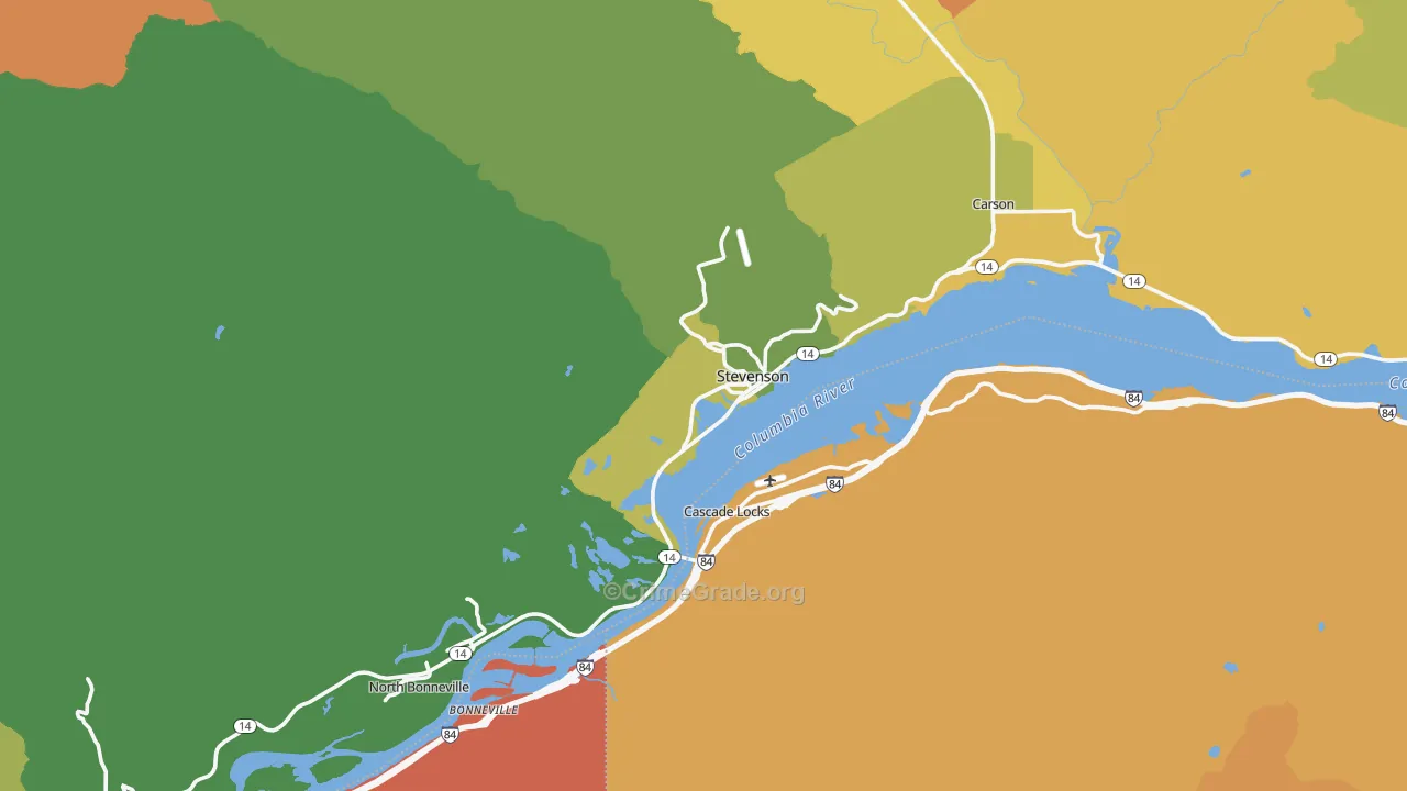Stevenson, WA Map of Murder Rates