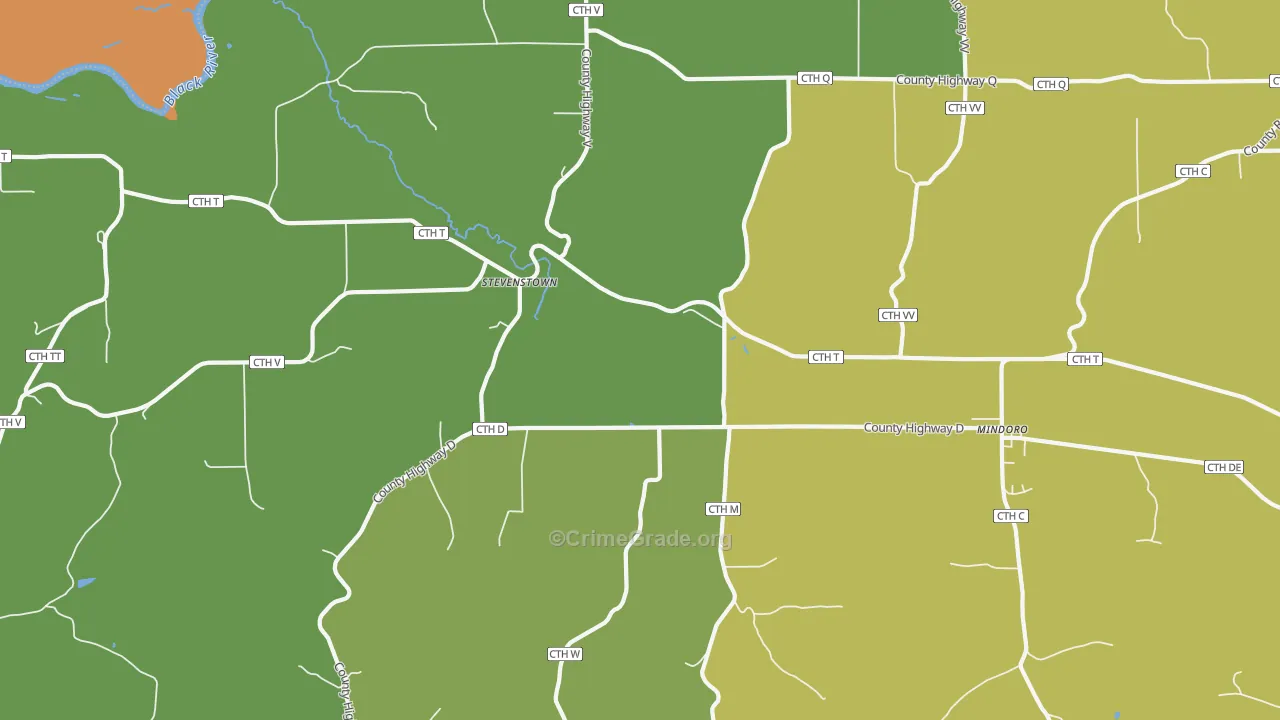 Stevenstown, WI Map of Murder Rates