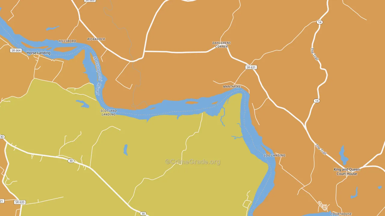 Stevensville, VA Map of Murder Rates