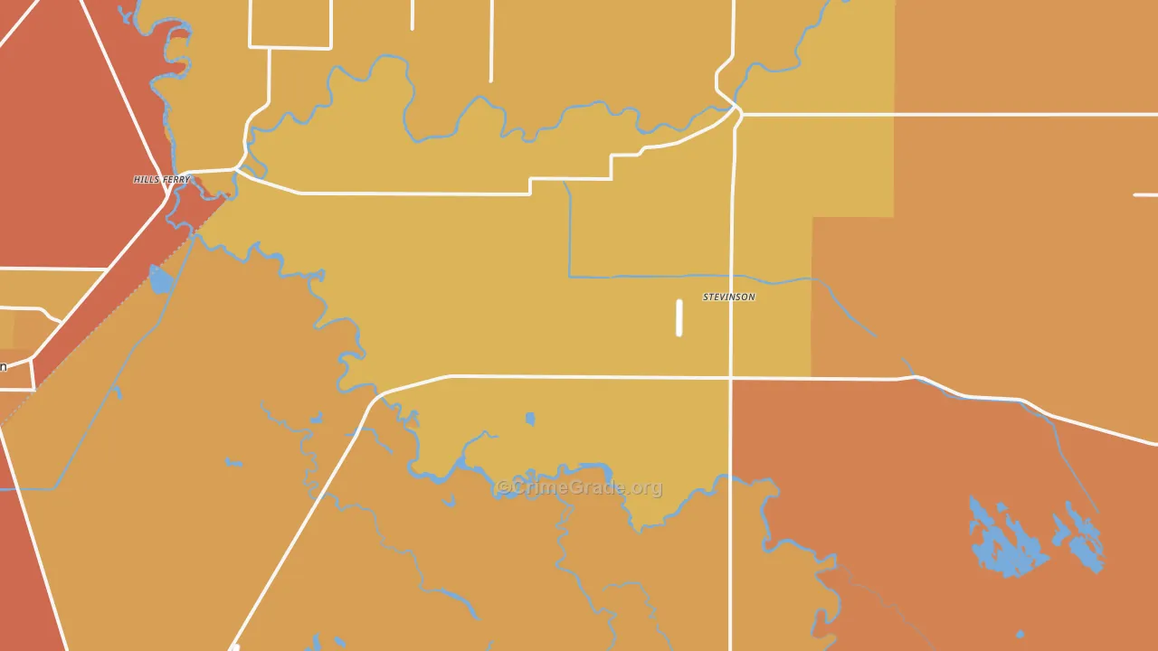 Stevinson, CA Map of Murder Rates