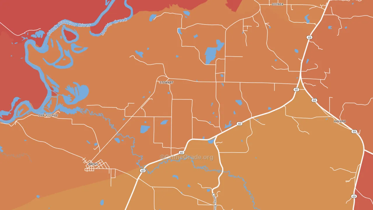 Stewart, AL Map of Murder Rates