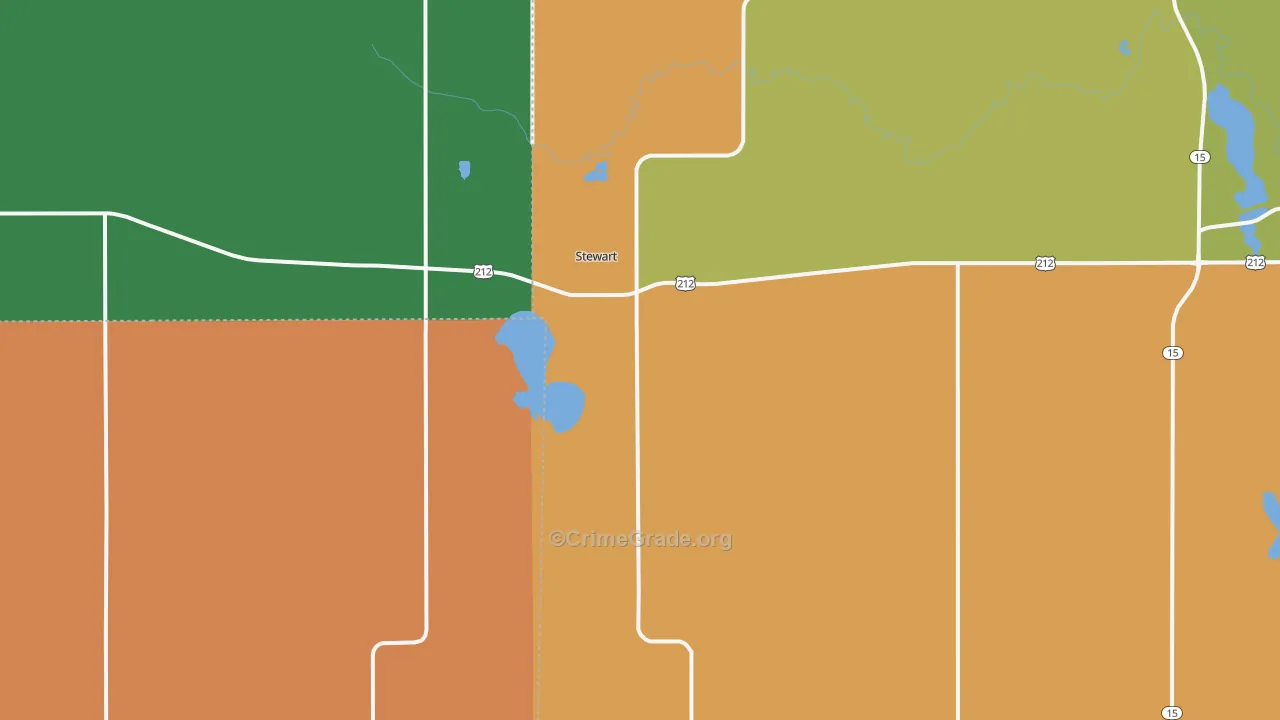 Stewart, MN Map of Murder Rates