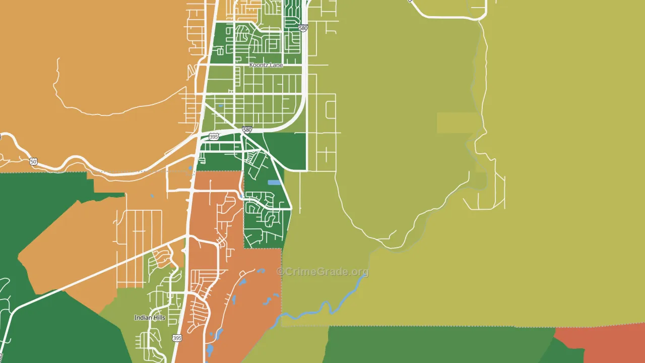 Stewart, NV Map of Murder Rates