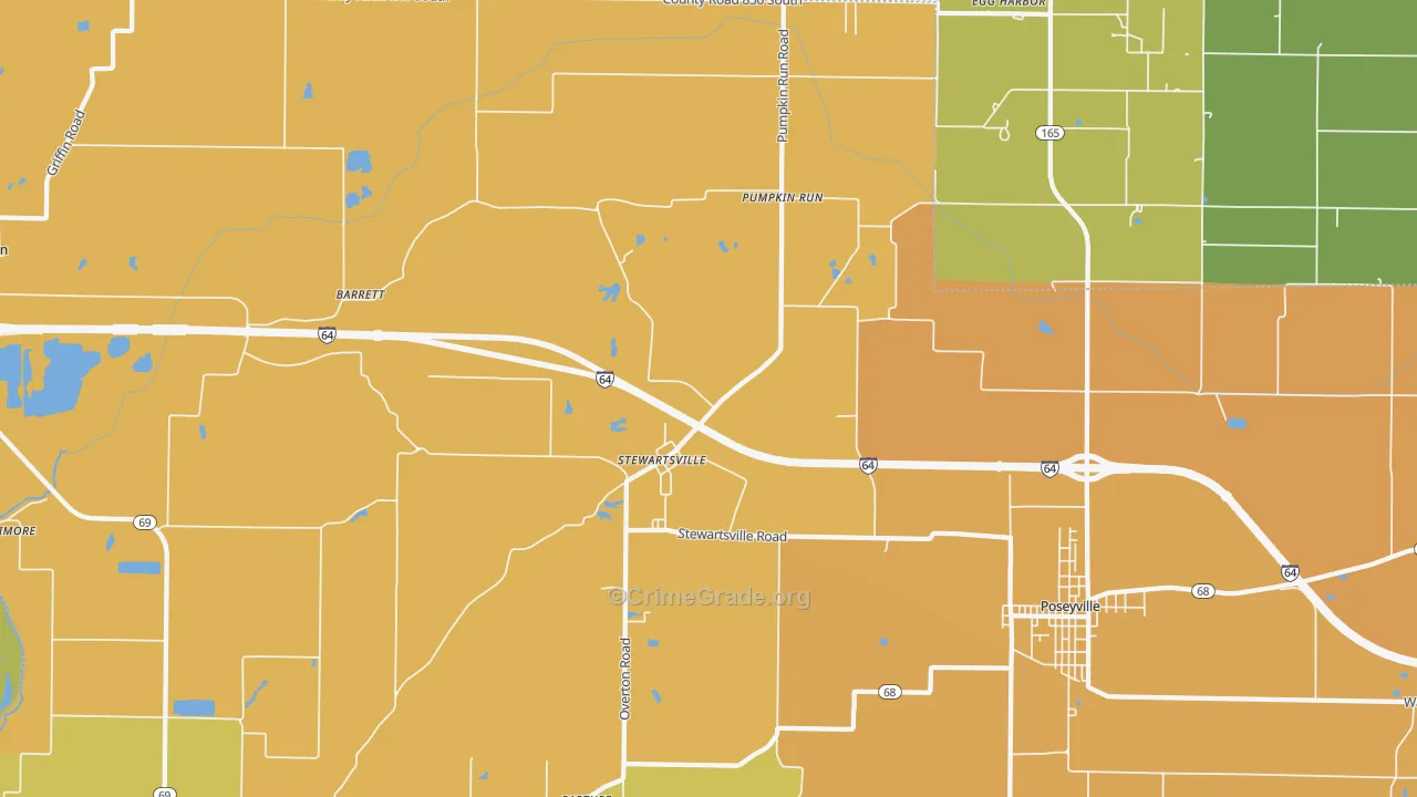 Stewartsville, IN Map of Murder Rates