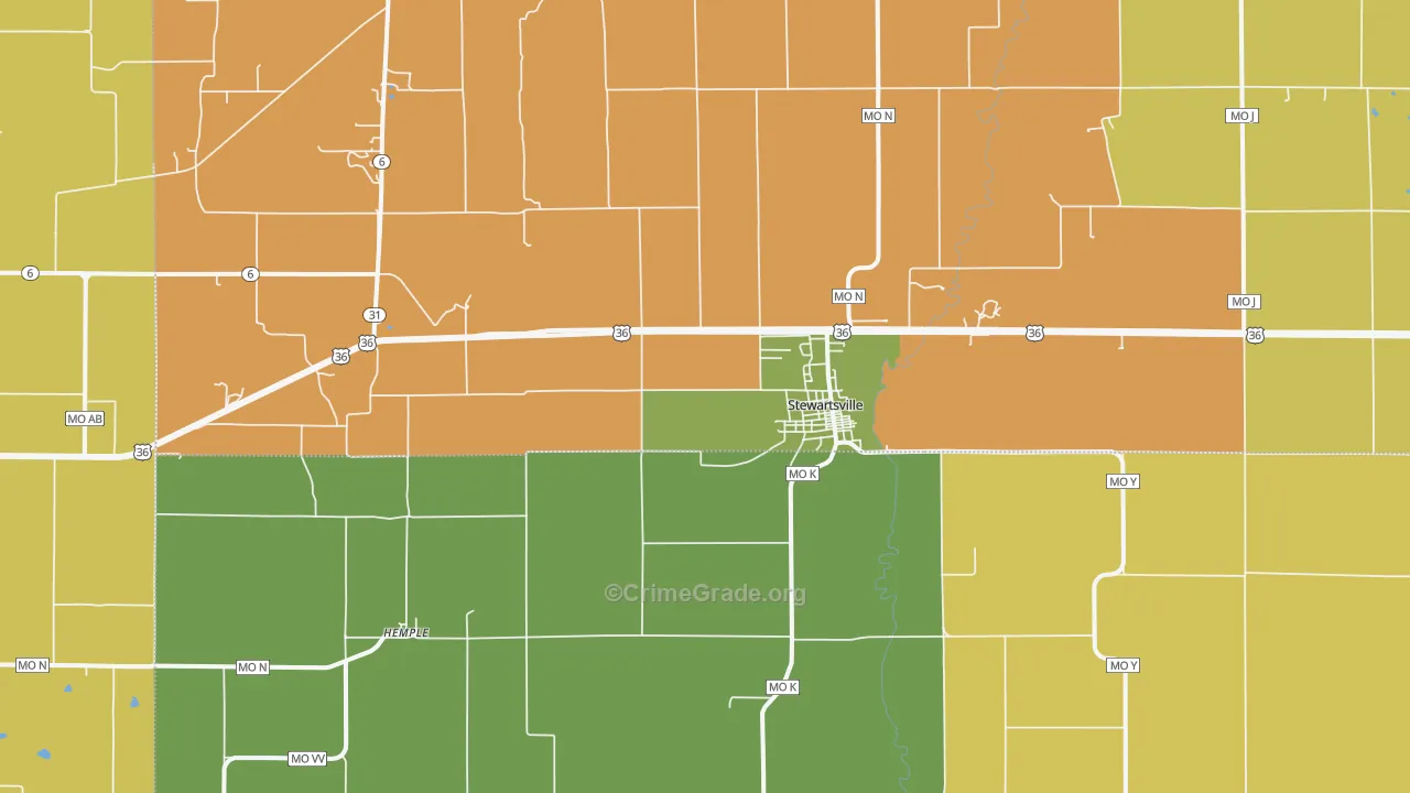 Stewartsville, MO Map of Murder Rates