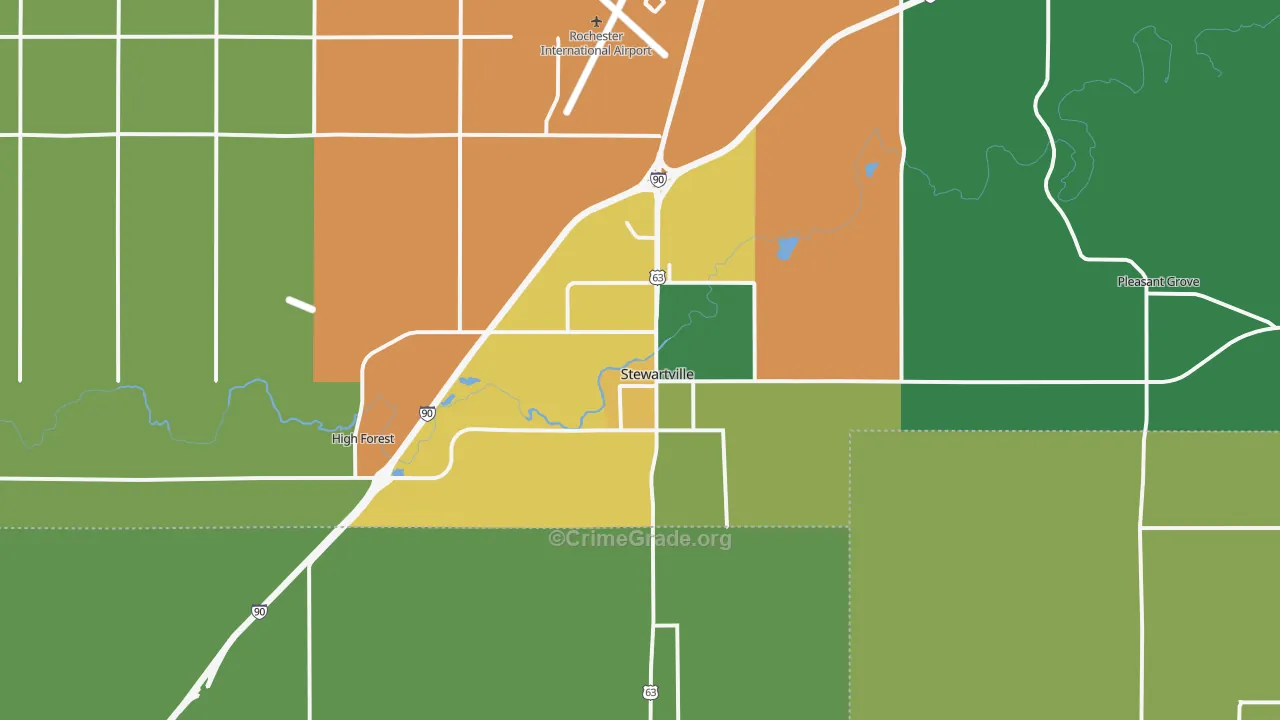 Stewartville, MN Map of Murder Rates