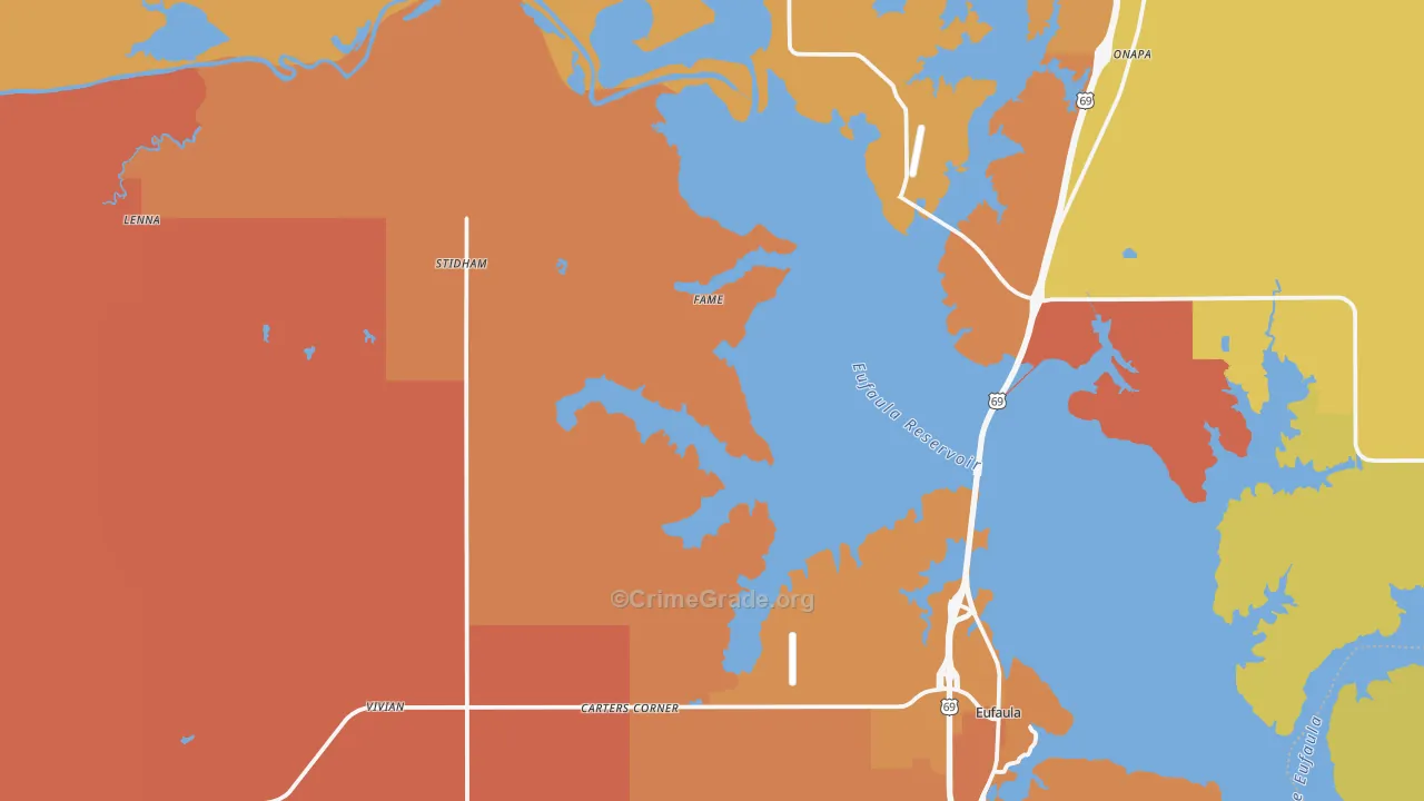 Stidham, OK Map of Murder Rates