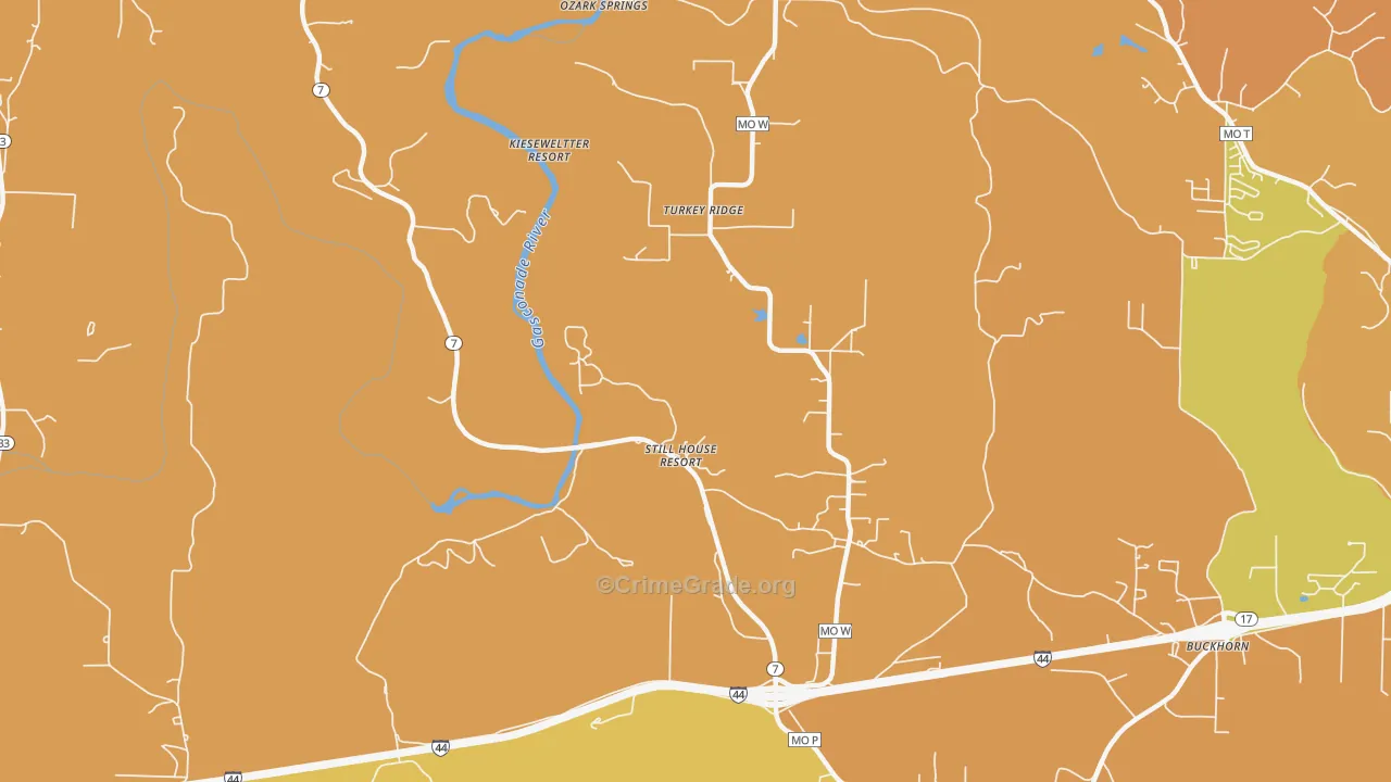 Stillhouse Springs, MO Map of Murder Rates