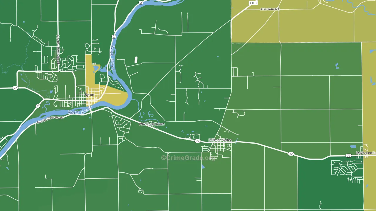 Stillman Valley, IL Map of Murder Rates