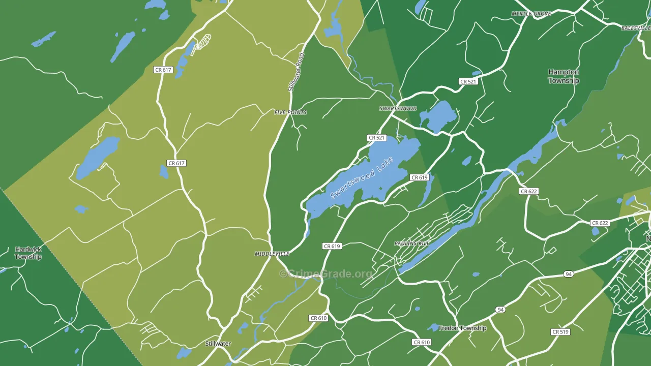 Stillwater, NJ Map of Murder Rates