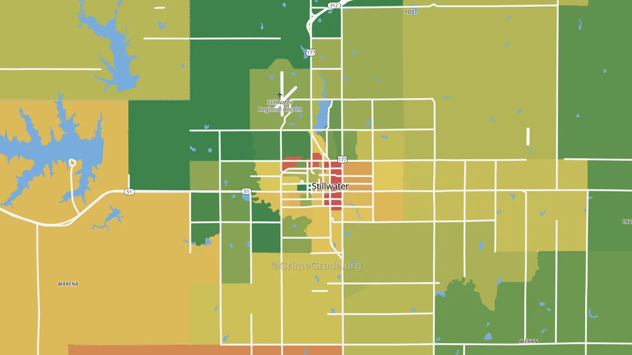 Stillwater, OK Map of Murder Rates