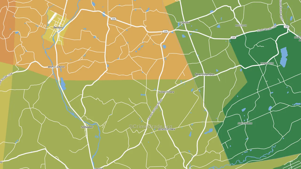 Stillwater, PA Map of Murder Rates