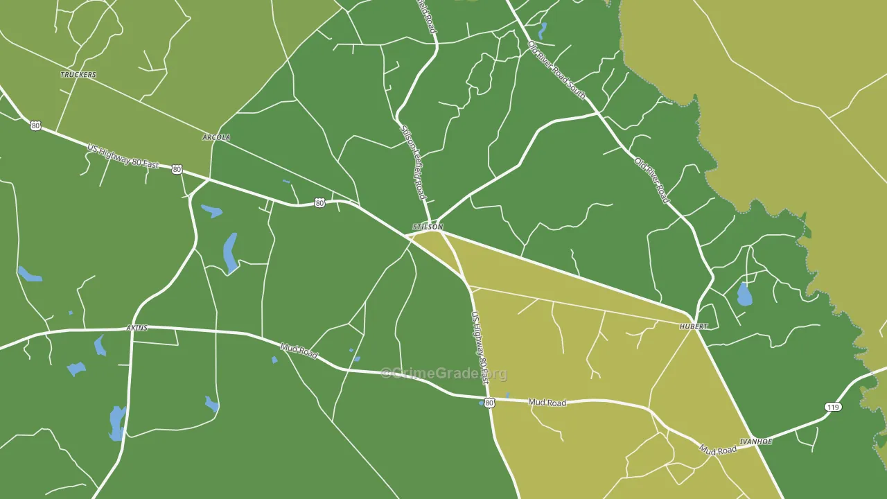 Stilson, GA Map of Murder Rates