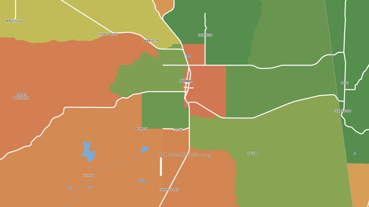 Stilwell, OK Map of Murder Rates