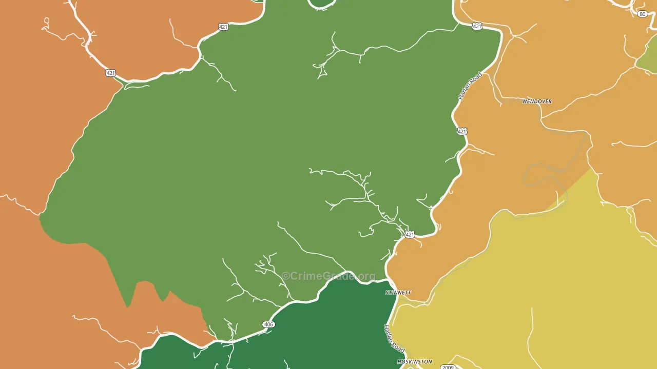 Stinnett, KY Map of Murder Rates