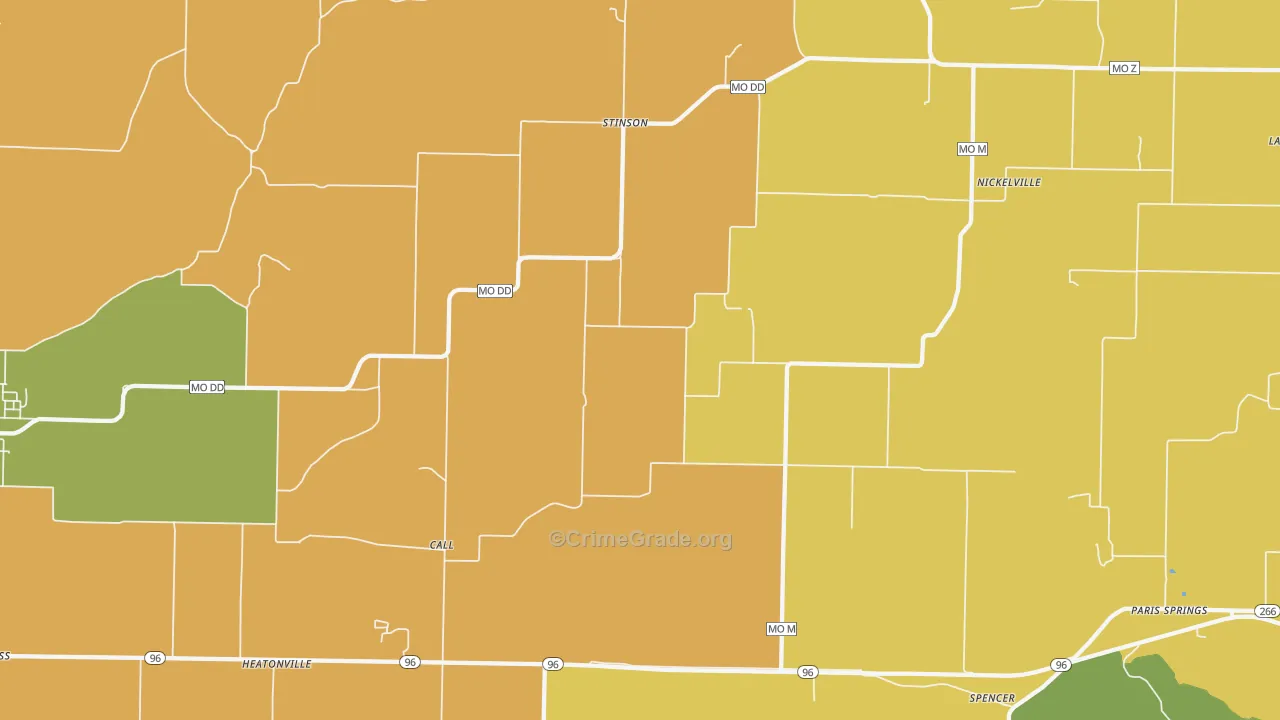 Stinson, MO Map of Murder Rates