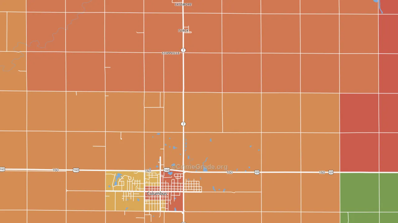 Stippville, KS Map of Murder Rates