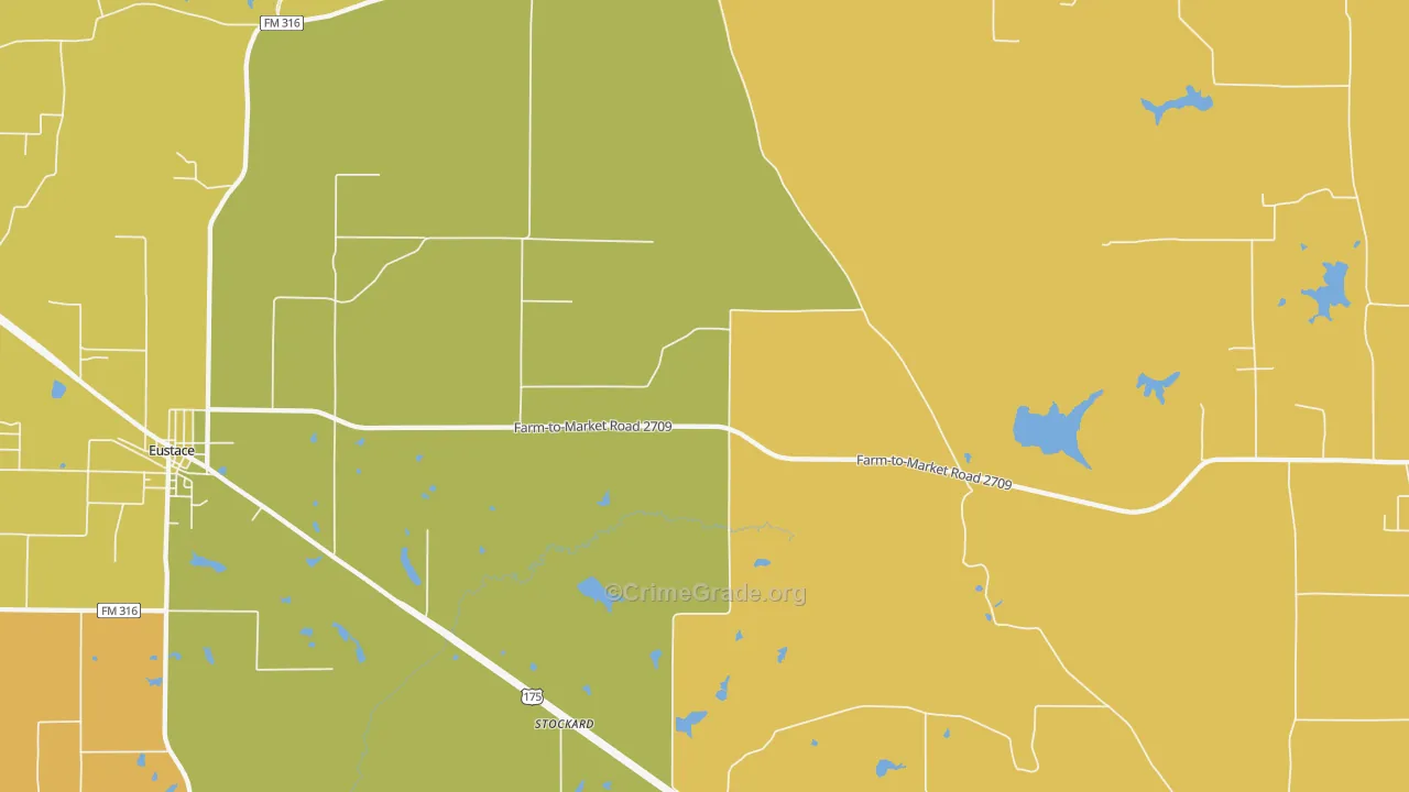 Stockard, TX Map of Murder Rates