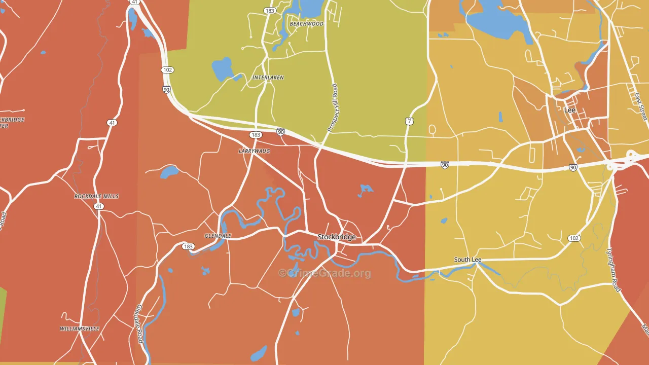 Stockbridge, MA Map of Murder Rates