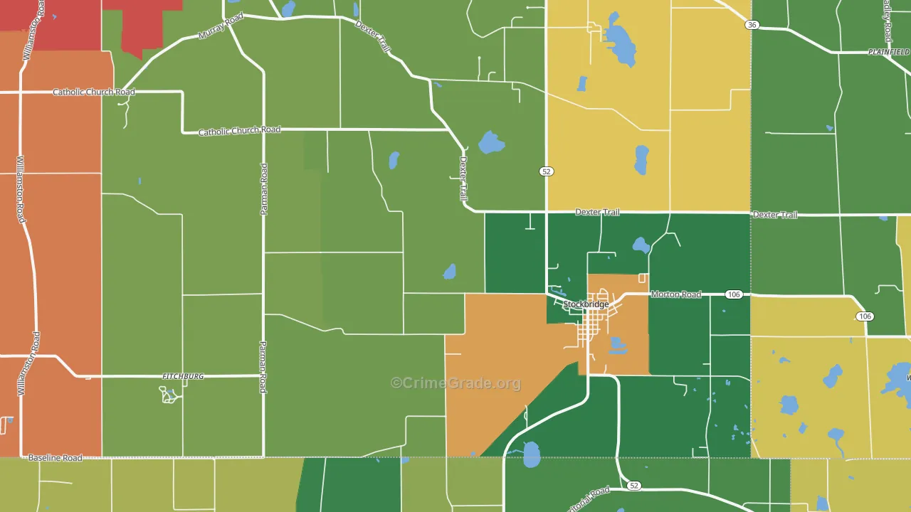Stockbridge, MI Map of Murder Rates
