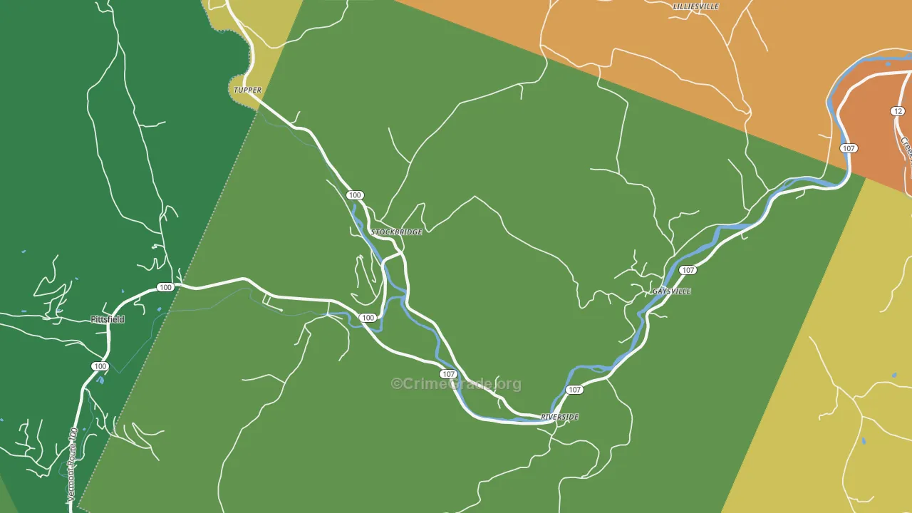 Stockbridge, VT Map of Murder Rates