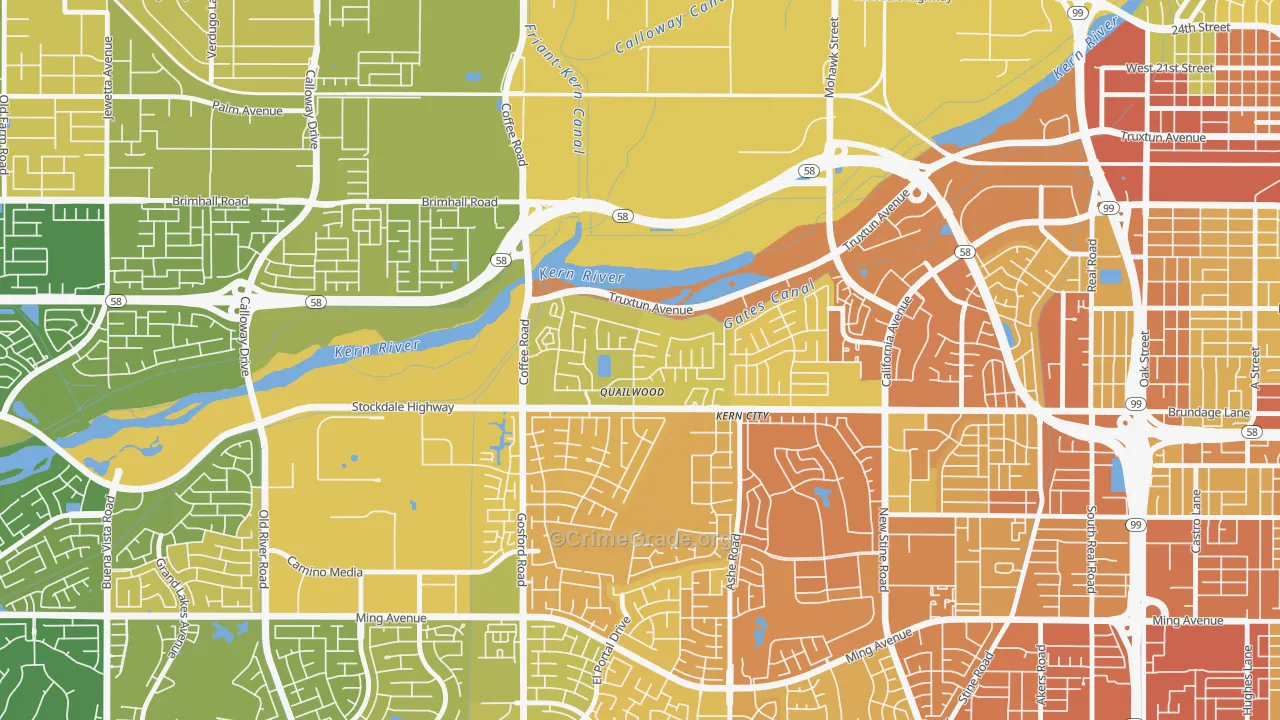 Stockdale Greens, Bakersfield, CA Map of Murder Rates