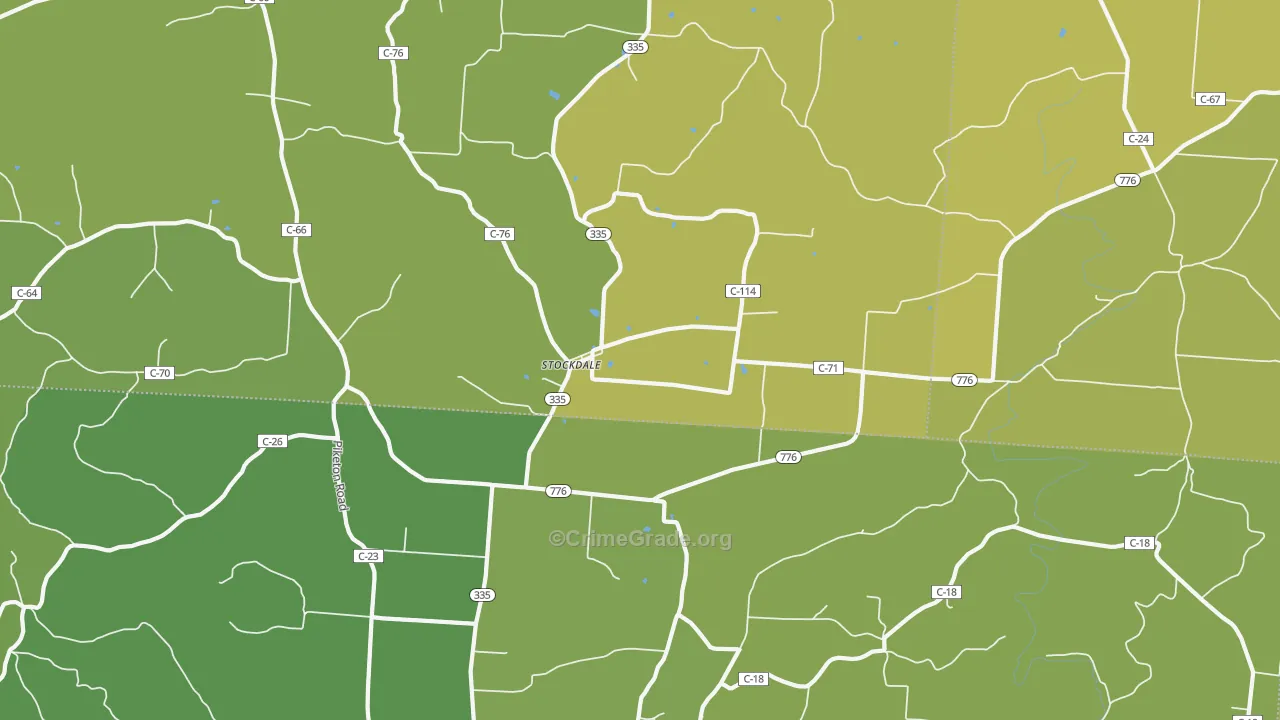 Stockdale, OH Map of Murder Rates