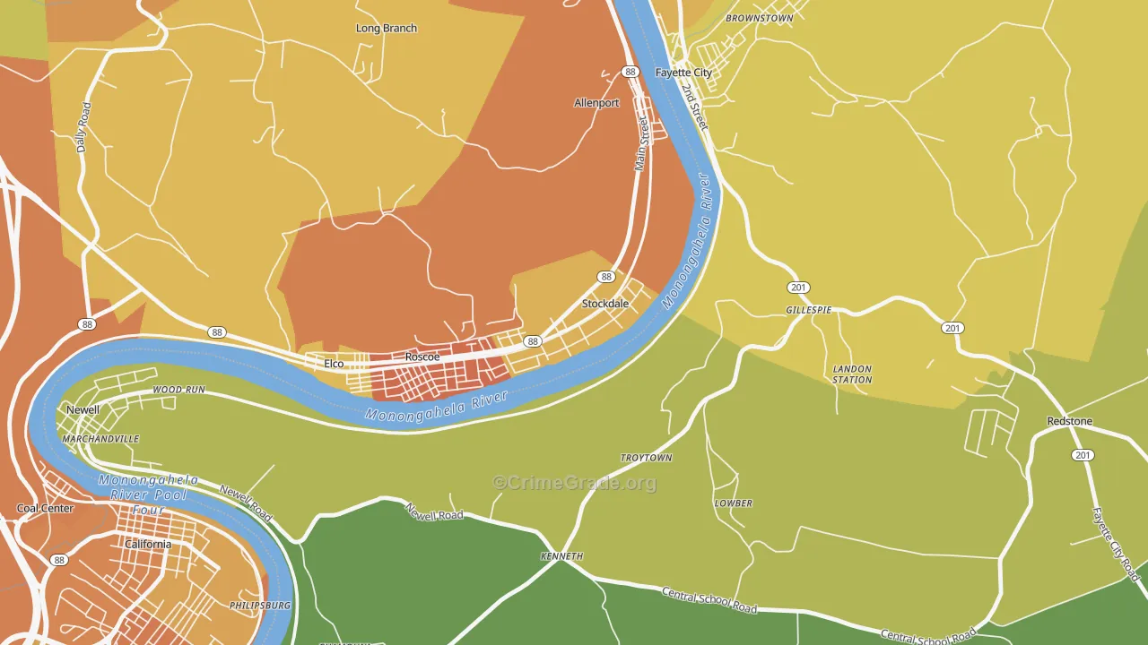 Stockdale, PA Map of Murder Rates