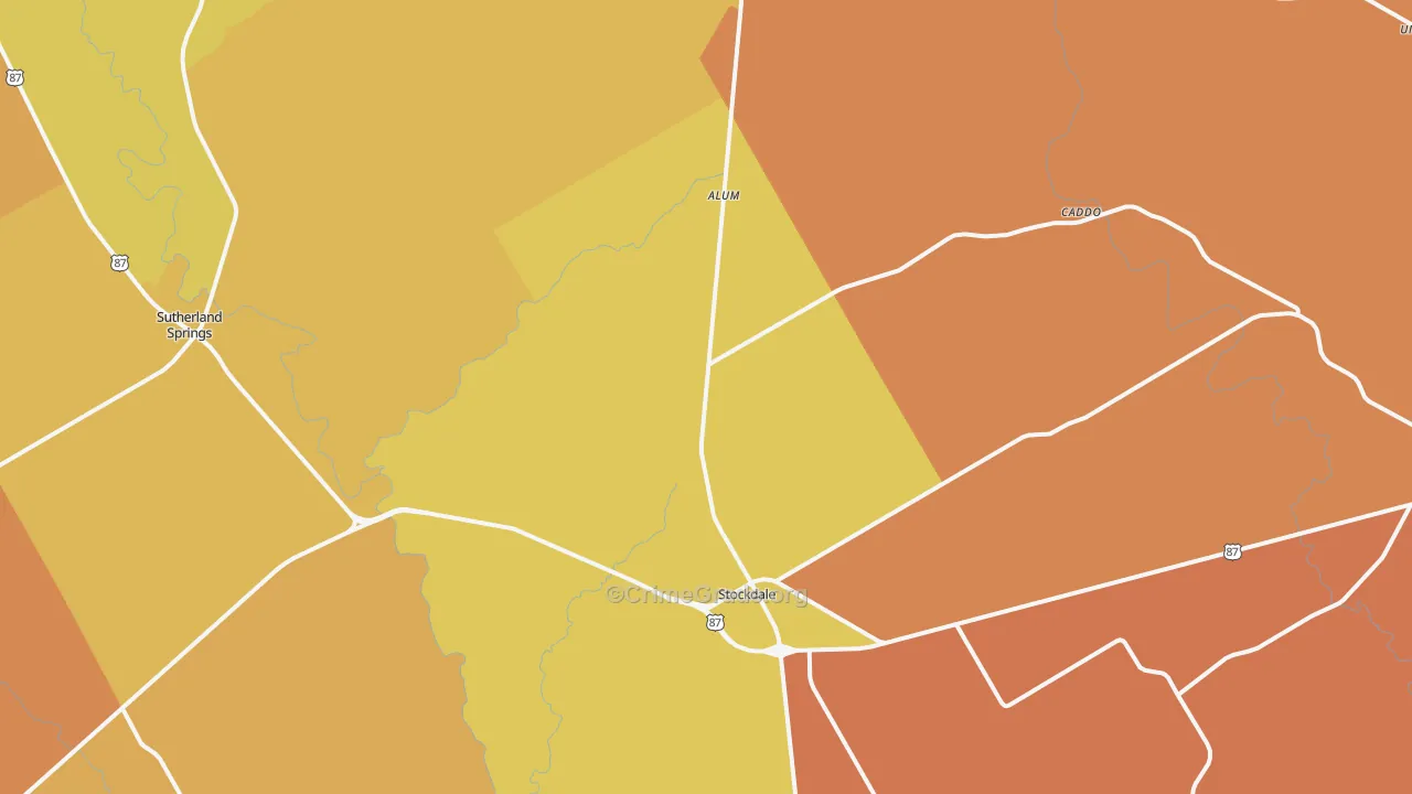 Stockdale, TX Map of Murder Rates