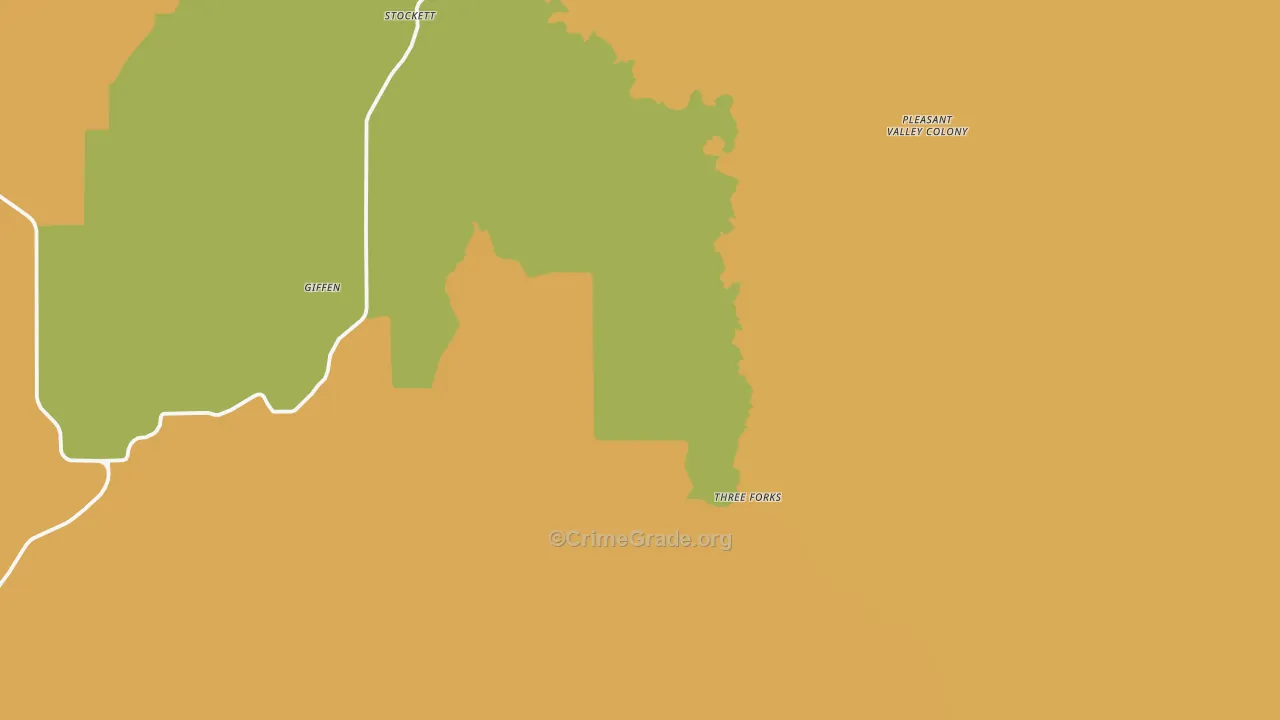 Stockett, MT Map of Murder Rates